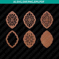 Moroccan Earring 2 SVG Vector Silhouette Cameo Cricut Laser Cut File Clipart Png Dxf Eps
