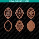 Moroccan Earring 2 SVG Vector Silhouette Cameo Cricut Laser Cut File Clipart Png Dxf Eps