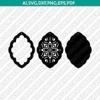 Moroccan Earring 2 SVG Vector Silhouette Cameo Cricut Laser Cut File Clipart Png Dxf Eps