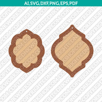 Moroccan Earring Template  SVG Cricut Laser Cut File Clipart Png Eps Dxf Vector