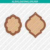 Moroccan Earring Template  SVG Cricut Laser Cut File Clipart Png Eps Dxf Vector