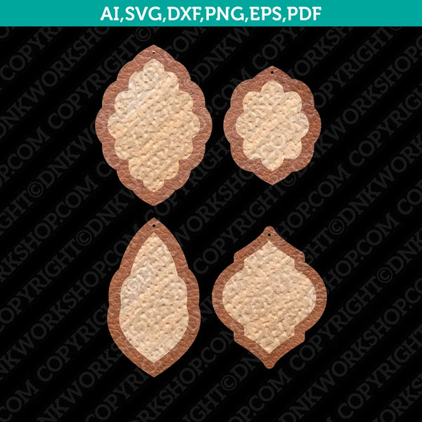 Moroccan Earring Template  SVG Cricut Laser Cut File Clipart Png Eps Dxf Vector
