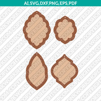 Moroccan Earring Template  SVG Cricut Laser Cut File Clipart Png Eps Dxf Vector