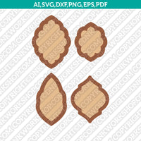 Moroccan Earring Template  SVG Cricut Laser Cut File Clipart Png Eps Dxf Vector