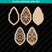Moroccan Earrings Template SVG Laser Cut File Cricut Png Eps Dxf Vector