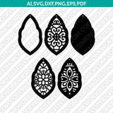 Moroccan Earrings Template SVG Laser Cut File Cricut Png Eps Dxf Vector