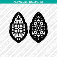 Moroccan Earrings Template SVG Laser Cut File Cricut Png Eps Dxf Vector