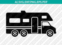 Motorhome RV SVG Cricut Cut File Silhouette Cameo Clipart Png Eps Dxf Vector