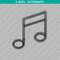 Music Notes Embroidery Design - 5 Sizes - INSTANT DOWNLOAD