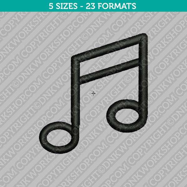Music Notes Embroidery Design - 5 Sizes - INSTANT DOWNLOAD