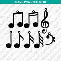 Musical Music Notes Earring SVG Laser Cut File Cricut Vector Silhouette Cameo Dxf PNG Eps
