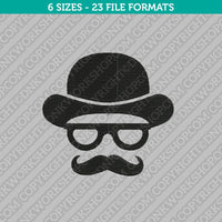 Moustache Mustache Hat Machine Embroidery Design - 6 Sizes - INSTANT DOWNLOAD