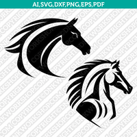 Mustang Horse Head SVG Mascot Cut File Cricut Clipart Silhouette Png
