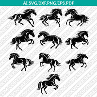 Mustang Horse SVG Mascot Cut File Cricut Clipart Silhouette Png
