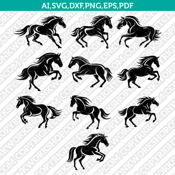 Mustang horse mascot SVG cut file