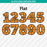 NBA Basketball Ball Numbers SVG Vector Silhouette Cameo Cricut Cut File Clipart Png Dxf Eps