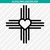 New Mexico Zia Sun Symbol SVG Silhouette Cameo Cricut Cut File Vector Png Eps Dxf