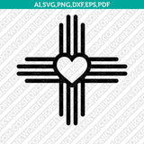 New Mexico Zia Sun Symbol SVG Silhouette Cameo Cricut Cut File Vector Png Eps Dxf