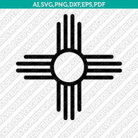 New Mexico Zia Sun Symbol SVG Silhouette Cameo Cricut Cut File Vector Png Eps Dxf