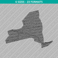 New York State Map Embroidery Design - 6 Sizes - INSTANT DOWNLOAD