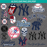 New York Yankees SVG Bundle – MLB Baseball Logo Vector Cricut