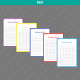 Letters and Numbers Tracing Worksheets for Kindergarten