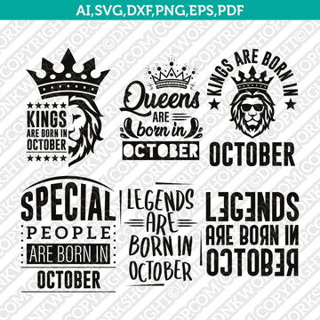 October birthday SVG cut file design