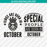October Birthday SVG Cut File Clipart Cricut Png