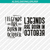 October Birthday SVG Cut File Clipart Cricut Png