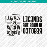 October Birthday SVG Cut File Clipart Cricut Png