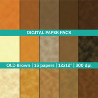 Brown Old Vintage Digital Paper Watercolor Textured 12x12 300 dpi