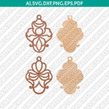 Ornamental Bijouterie Earring SVG Svg Silhouette Cameo Vector Cricut Laser Cut File Png Eps Dxf Clipart