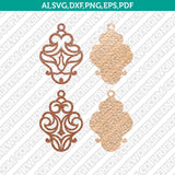 Ornamental Bijouterie Earring SVG Svg Silhouette Cameo Vector Cricut Laser Cut File Png Eps Dxf Clipart
