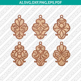 Ornamental Bijouterie Earring SVG Svg Silhouette Cameo Vector Cricut Laser Cut File Png Eps Dxf Clipart