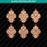 Ornamental Bijouterie Earring SVG Svg Silhouette Cameo Vector Cricut Laser Cut File Png Eps Dxf Clipart