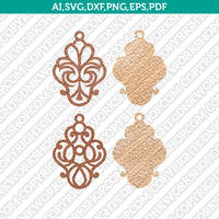 Ornamental Bijouterie Earring SVG Svg Silhouette Cameo Vector Cricut Laser Cut File Png Eps Dxf Clipart