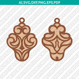 Ornamental Floral Tribal Pendant Bijouterie Design Tear Drop Earring SVG Cricut Laser Cut File Clipart Png Eps Dxf