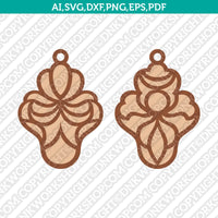 Ornamental Floral Tribal Pendant Bijouterie Design Tear Drop Earring SVG Cricut Laser Cut File Clipart Png Eps Dxf