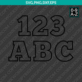 Outline Number Alphabet SVG Vector PNG Silhouette Cricut