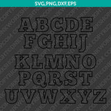 Outline Number Alphabet SVG Vector PNG Silhouette Cricut