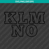 Outline Number Alphabet SVG Vector PNG Silhouette Cricut