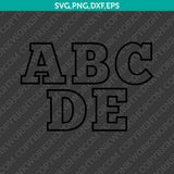 Outline Number Alphabet SVG Vector PNG Silhouette Cricut