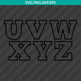 Outline Number Alphabet SVG Vector PNG Silhouette Cricut