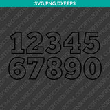 Outline Number Alphabet SVG Vector PNG Silhouette Cricut