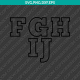 Outline Number Alphabet SVG Vector PNG Silhouette Cricut