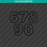 Outline Number Alphabet SVG Vector PNG Silhouette Cricut