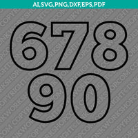 Outline Numbers Birthday Party SVG Vector Silhouette Cameo Cricut Cut File Clipart Png Dxf Eps