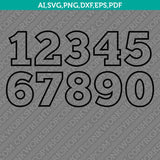 Outline Numbers Birthday Party SVG Vector Silhouette Cameo Cricut Cut File Clipart Png Dxf Eps