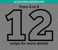 Outline Numbers Birthday Party SVG Vector Silhouette Cameo Cricut Cut File Clipart Png Dxf Eps