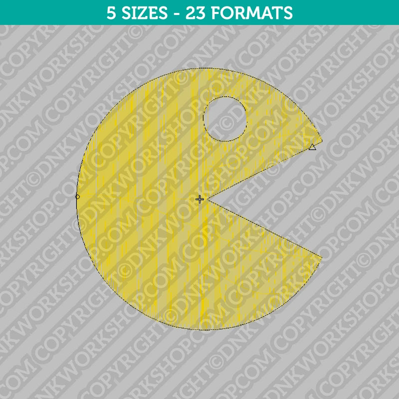 Pacman Embroidery Design - 5 Sizes - INSTANT DOWNLOAD – DNKWorkshop